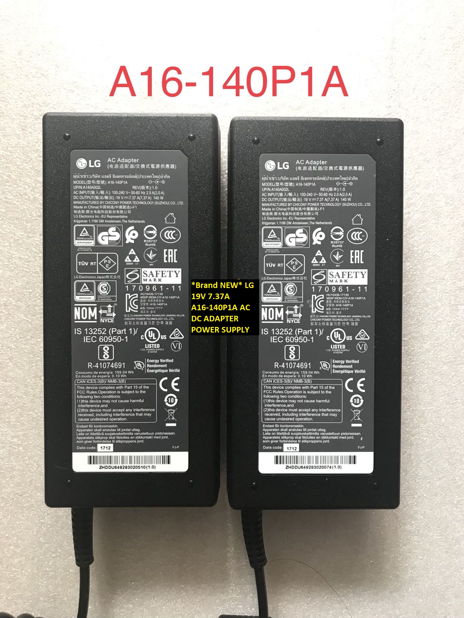 *Brand NEW* 19V 7.37A LG A16-140P1A AC DC ADAPTER POWER SUPPLY